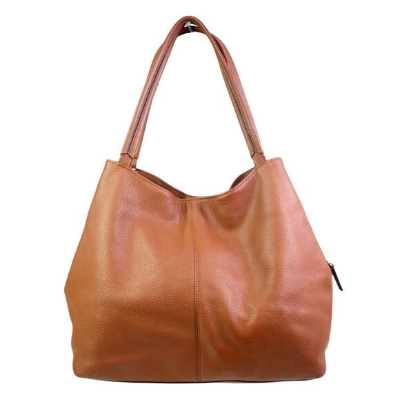 ROOMY Vince Camuto TAN BROWN GENUINE LEATHER SHOULDER BAG HANDBAG TOTE PURSE - Picture 5 of 16